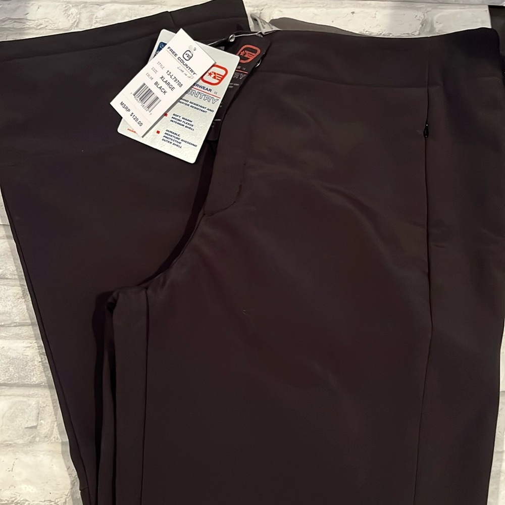 Free Country men’s black XL ski pants pockets insulated adjustable waist snow